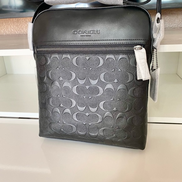 🌈💯NEW🌈Coach Men Houston Flight bag in signature/crossbody bag/messenger bag🆕 - Picture 2 of 13